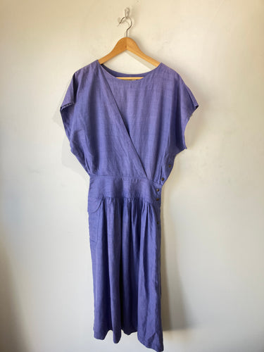 Vintage Ann Taylor 80's Periwinkle Linen Dress