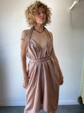 Electric Feathers Infinite Rope Champagne Silk Dress