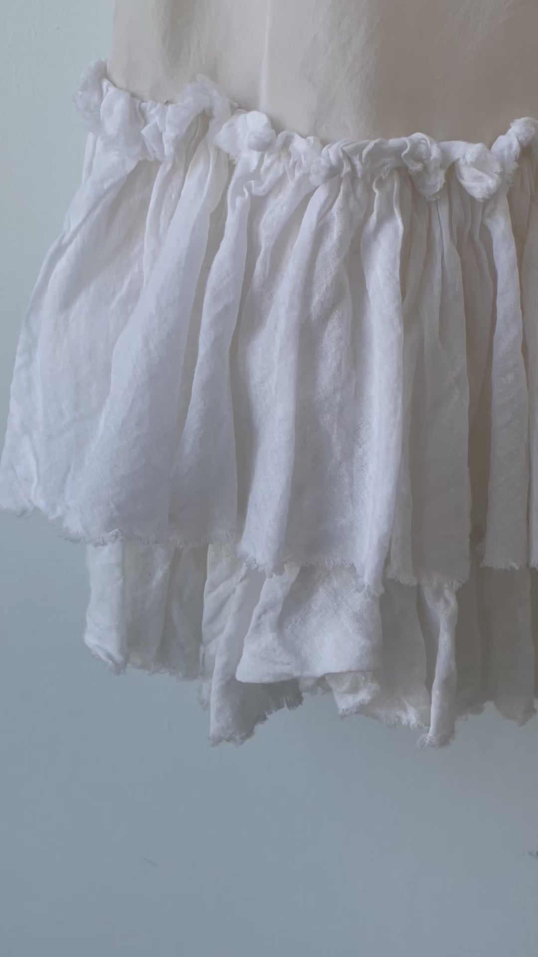 Dosa White Silk Ruffle Slip Dress