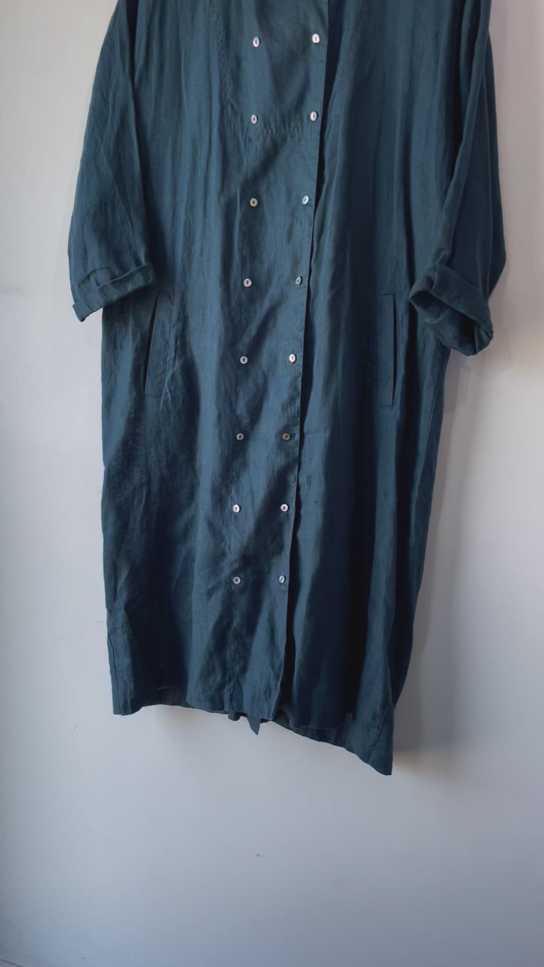 Fog Linen Work Blue Green Dress