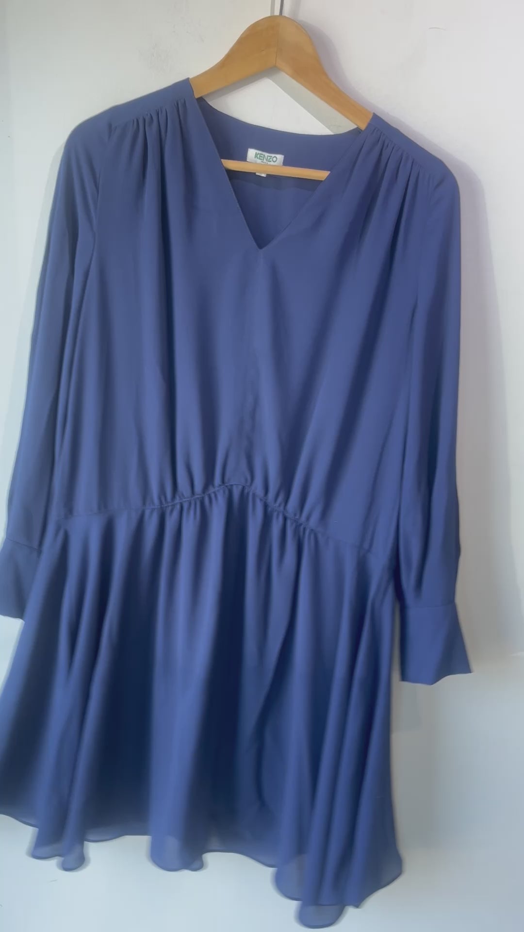 Kenzo Oversized Blue Drop Waist Dress