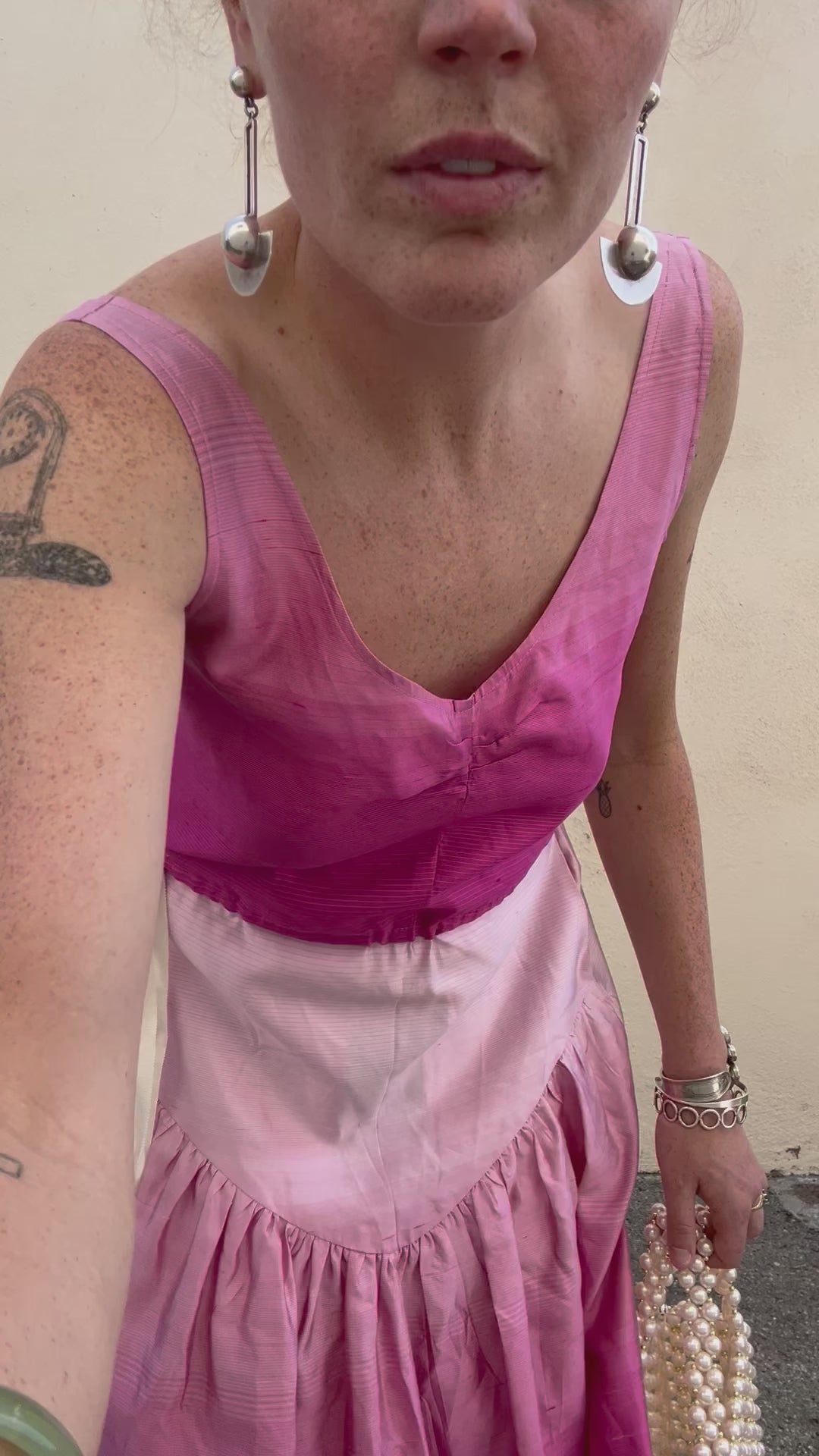 Chelsea Mak Magenta Gradient Silk Dress