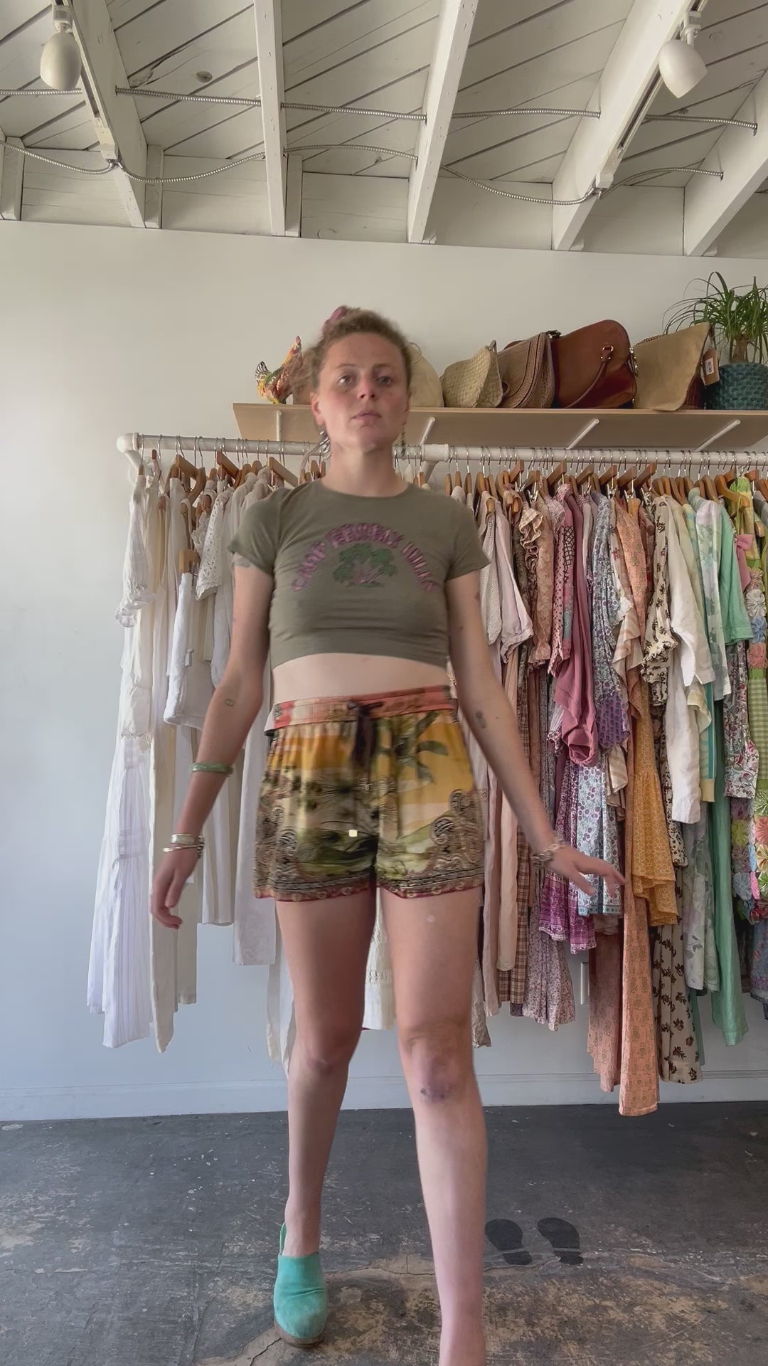 For Restless Sleepers Tropical Pattern Silk Shorts