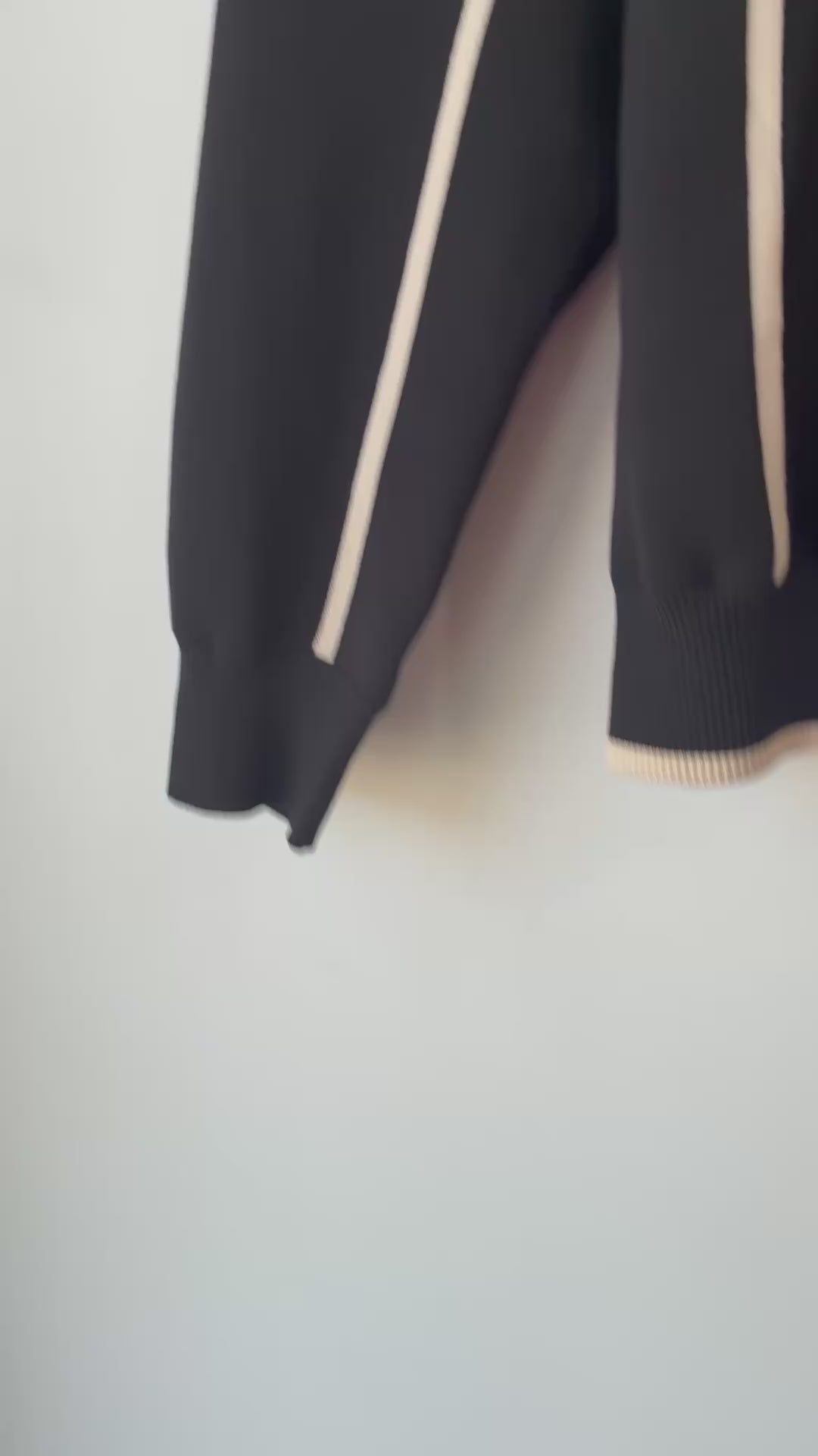 CHANEL Black Knit Bomber Jacket