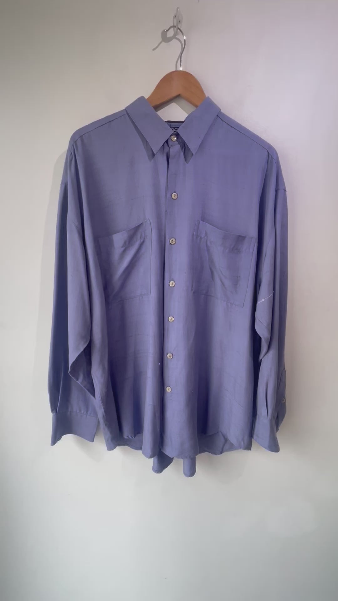 Phiz Men's Cornflower Blue Silk Shirt