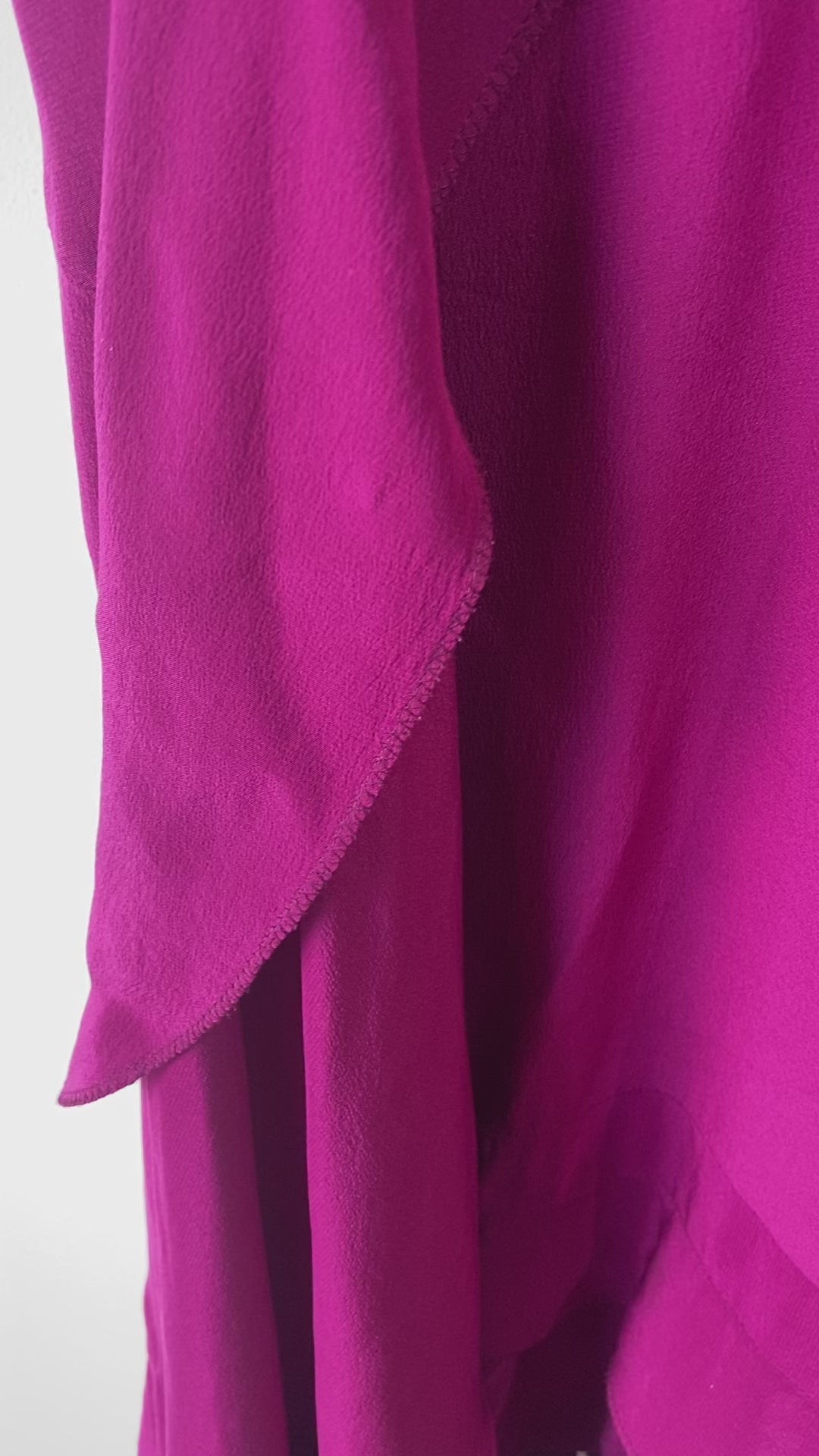 Balenciaga Fuchsia Silk Ruffle Dress