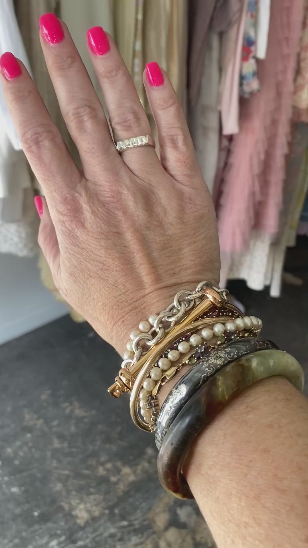 Party Ring in Sterling Silver or Brass