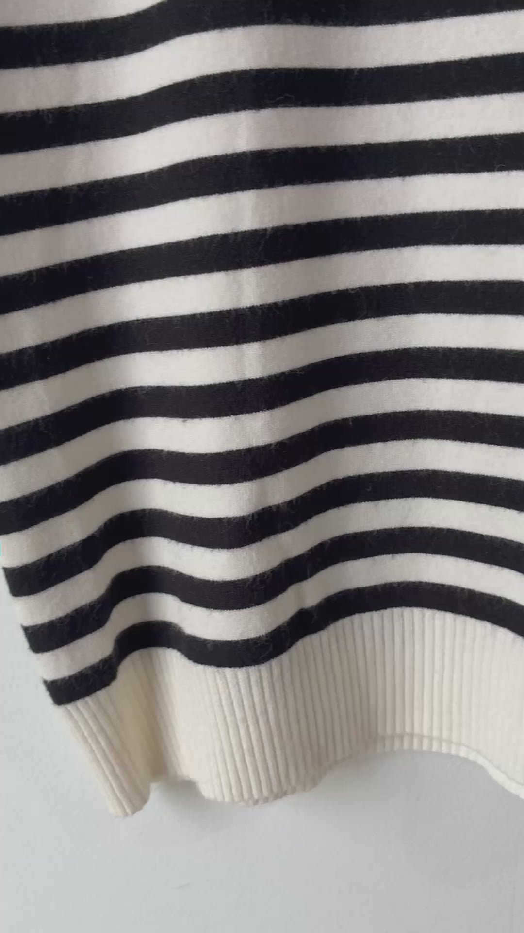 Chanel Black and White Striped Top