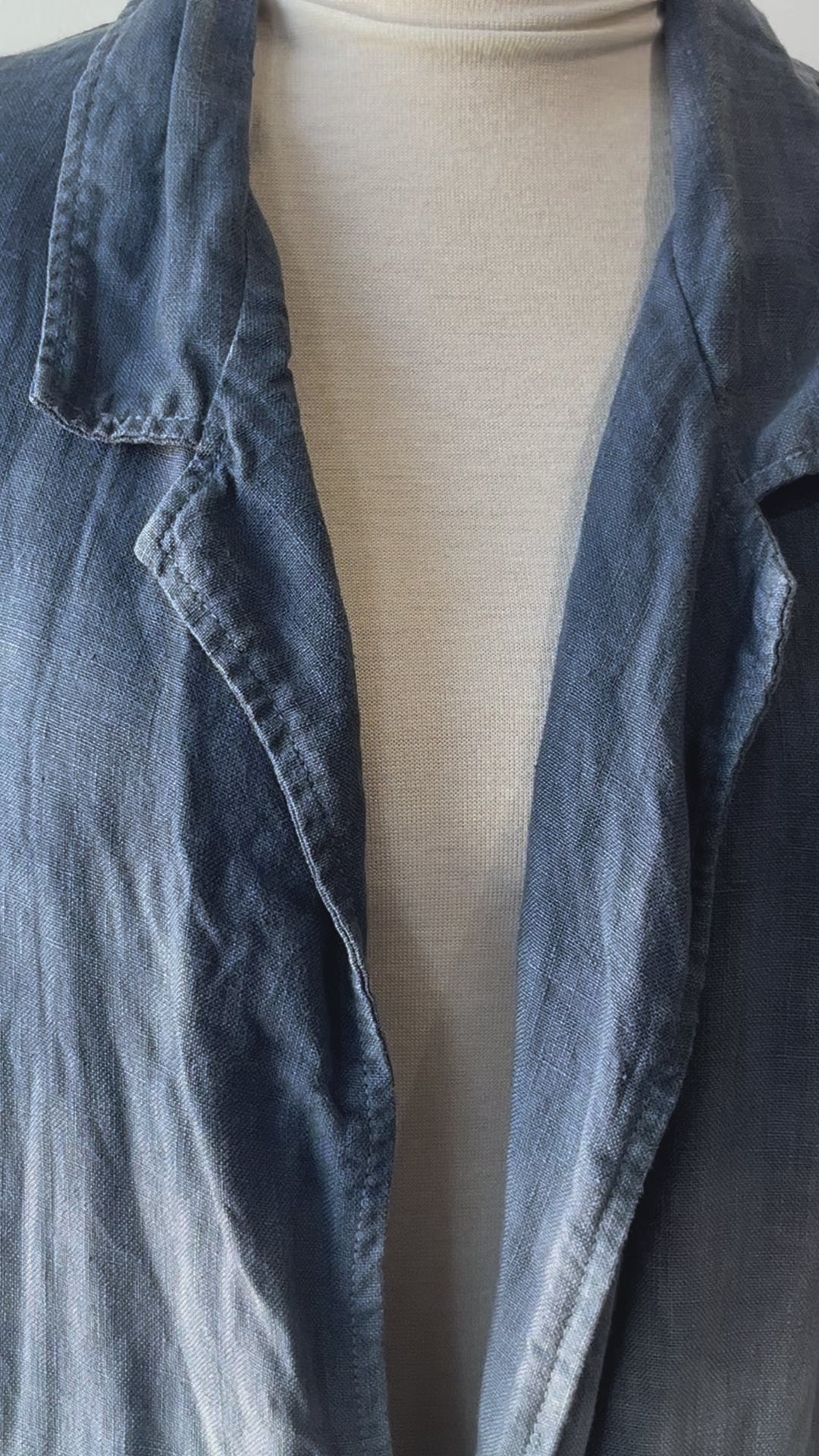 69 Blue Ombrè Linen Blazer