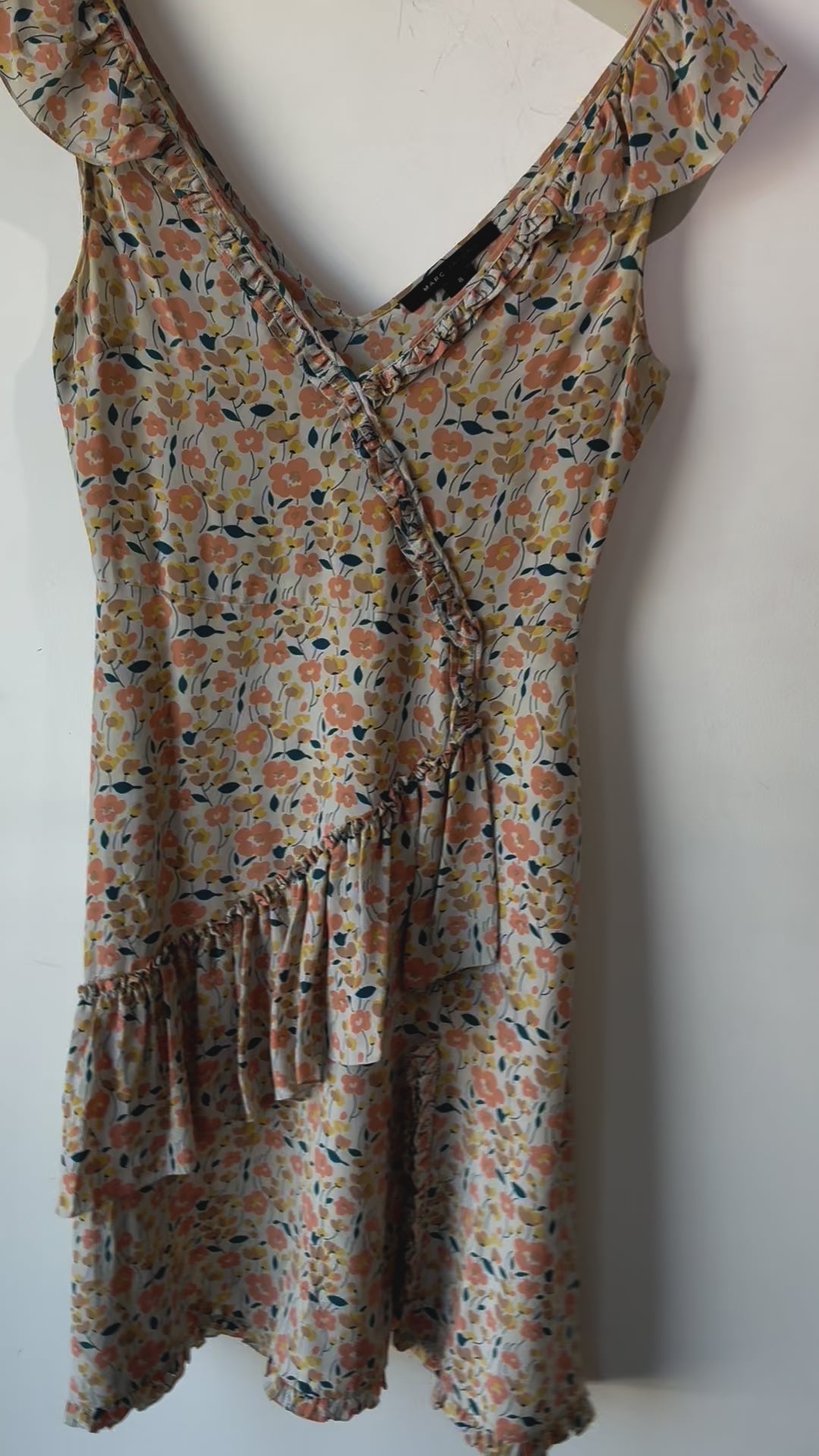 Vintage Marc Jacobs Floral Silk Flutter Dress