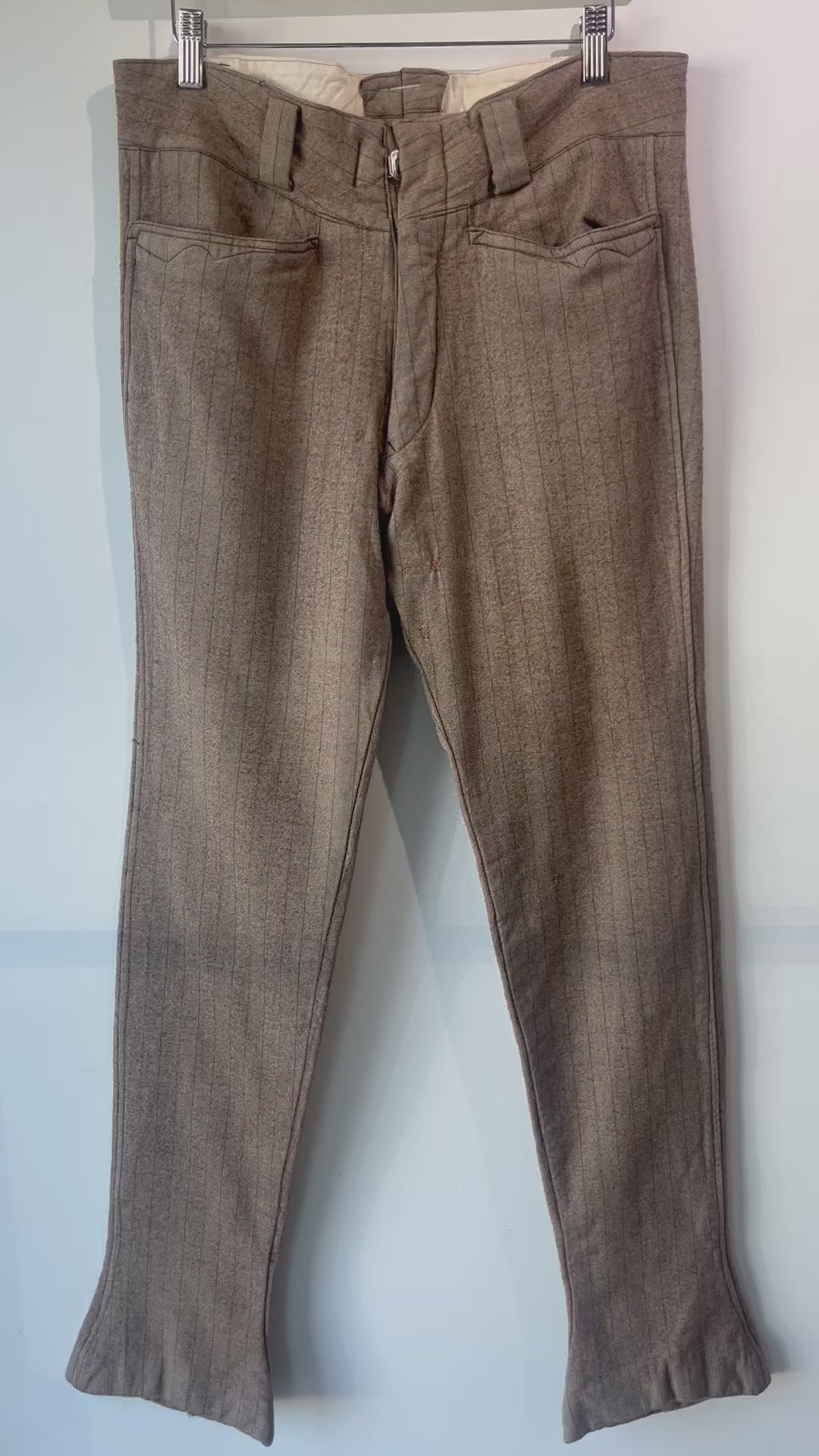 Vintage 1940s Brown Herringbone Western Pants