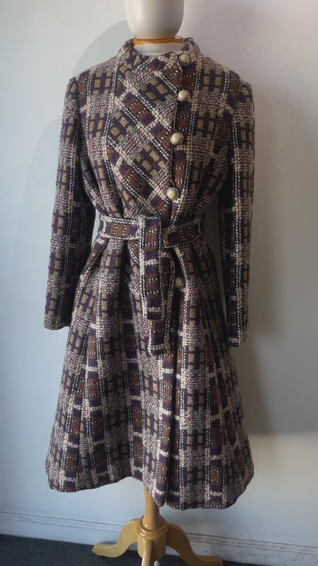 Rodrigues Lavender and Tan Tweed Coat