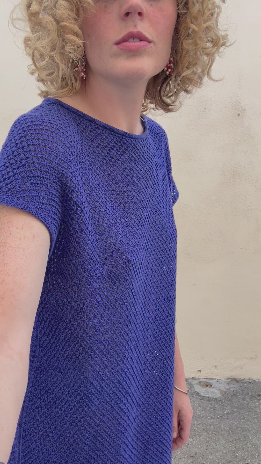 Vintage Issey Miyake Blue Knit Dress