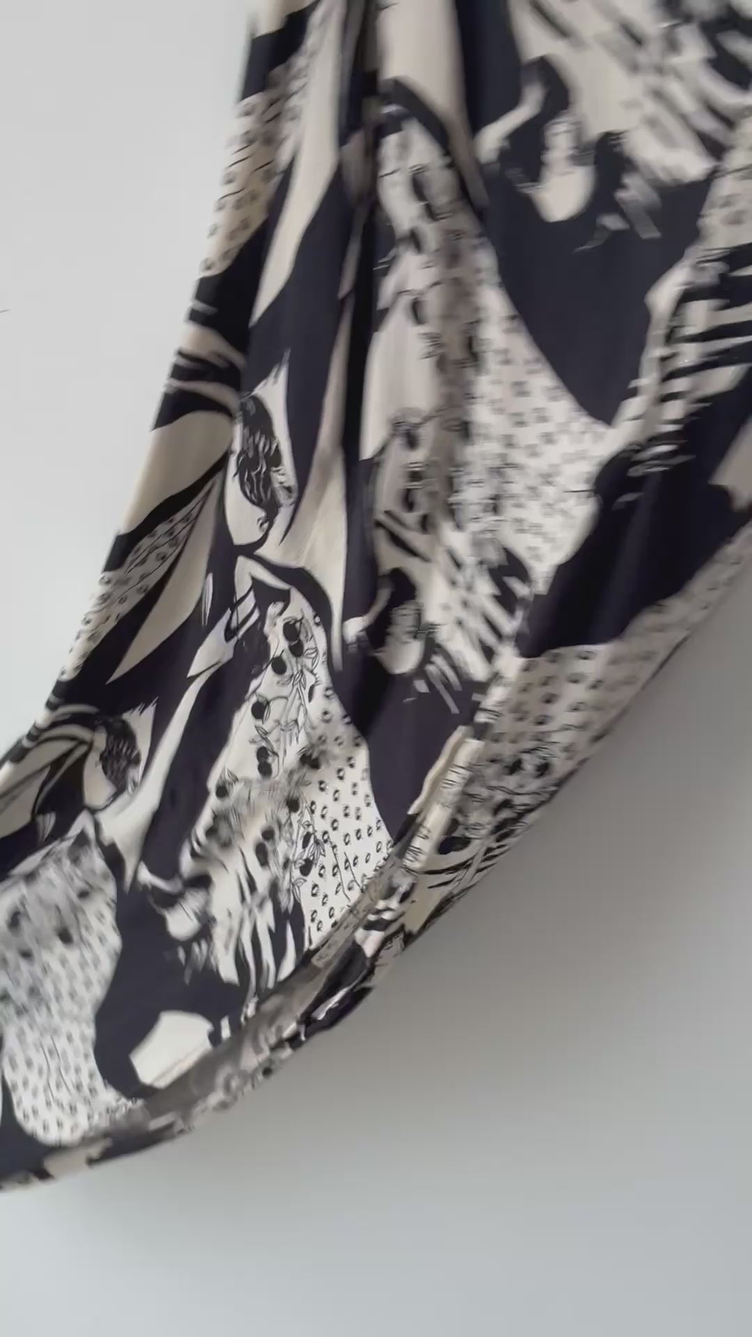Reformation Black and White Print One-Shoulder Dress