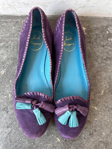 Jack Rogers Purple Suede Flats