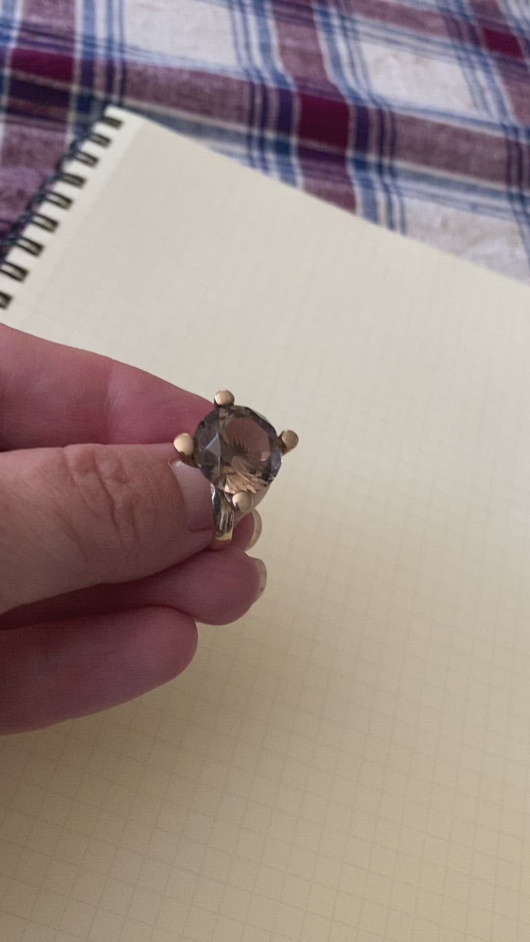 Modernist 14K Gold Smoky Topaz Cocktail Ring