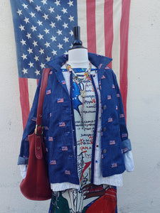 Vintage Style Rite of California American Flag Denim Top/Jacket - The Curatorial Dept.