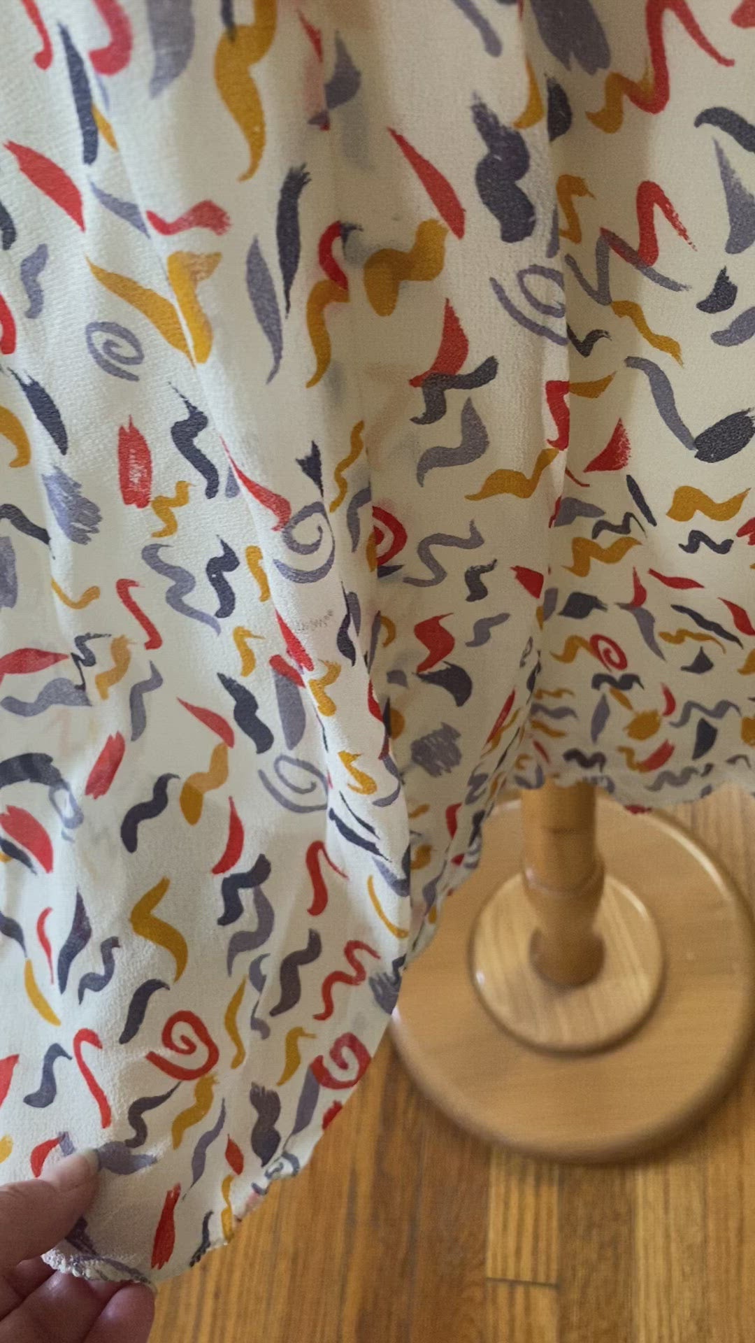 Vintage Ossie Clark for Radley Cream Crepe Silk Party Dress