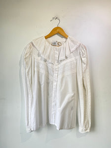Vintage Laura Ashley White Eyelet Top - The Curatorial Dept.