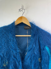 Vintage Alain Murati Ocean Blue Fuzzy Sweater Cardigan