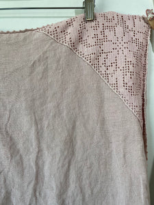 Vintage Pastel Pink Embroidered Pillow Case