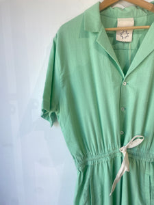 LWN Mint Green Cotton Jumpsuit