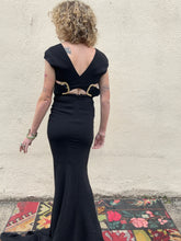 Stella McCartney Black Gown with Gold Buckles and Train