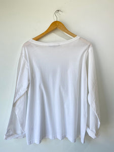 Sofie D'Hoore White Long Sleeve Cotton Top - The Curatorial Dept.