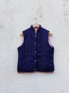Vintage Reversible Navy Puffer Vest - The Curatorial Dept.