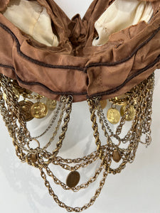 Vintage Bustier With Gold Coins and Chains