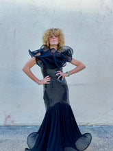 Vintage Lillie Rubin Black Sequin Mermaid Gown With Stunning Swirls