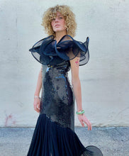 Vintage Lillie Rubin Black Sequin Mermaid Gown With Stunning Swirls