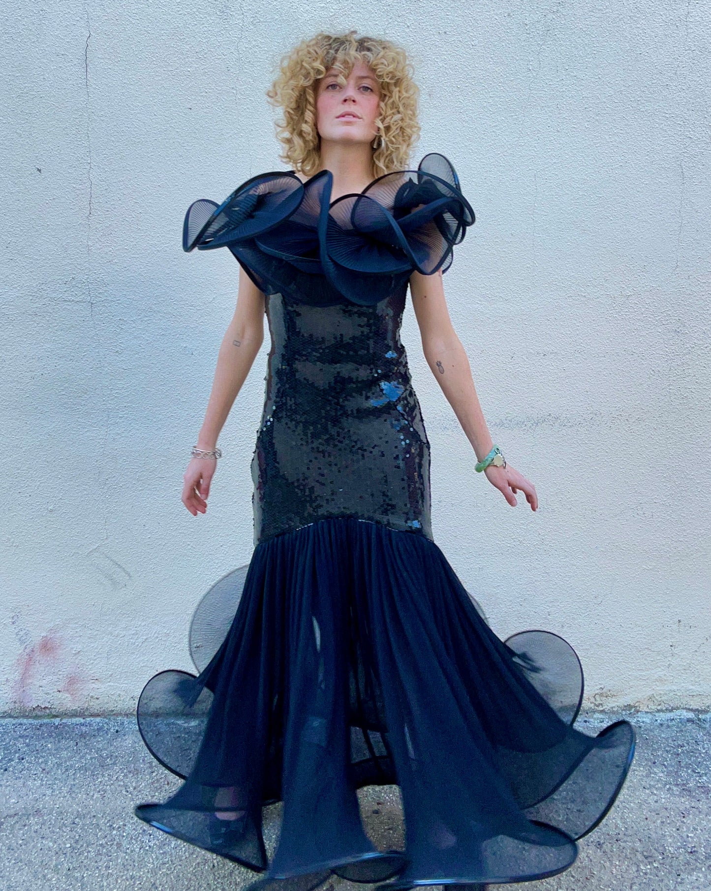 lillie rubin vintage dress SOLD Victorian Inspired Black Jersey with Fur Sho Palm Beach Vintage 1980s Lillie Rubin Polka Dot