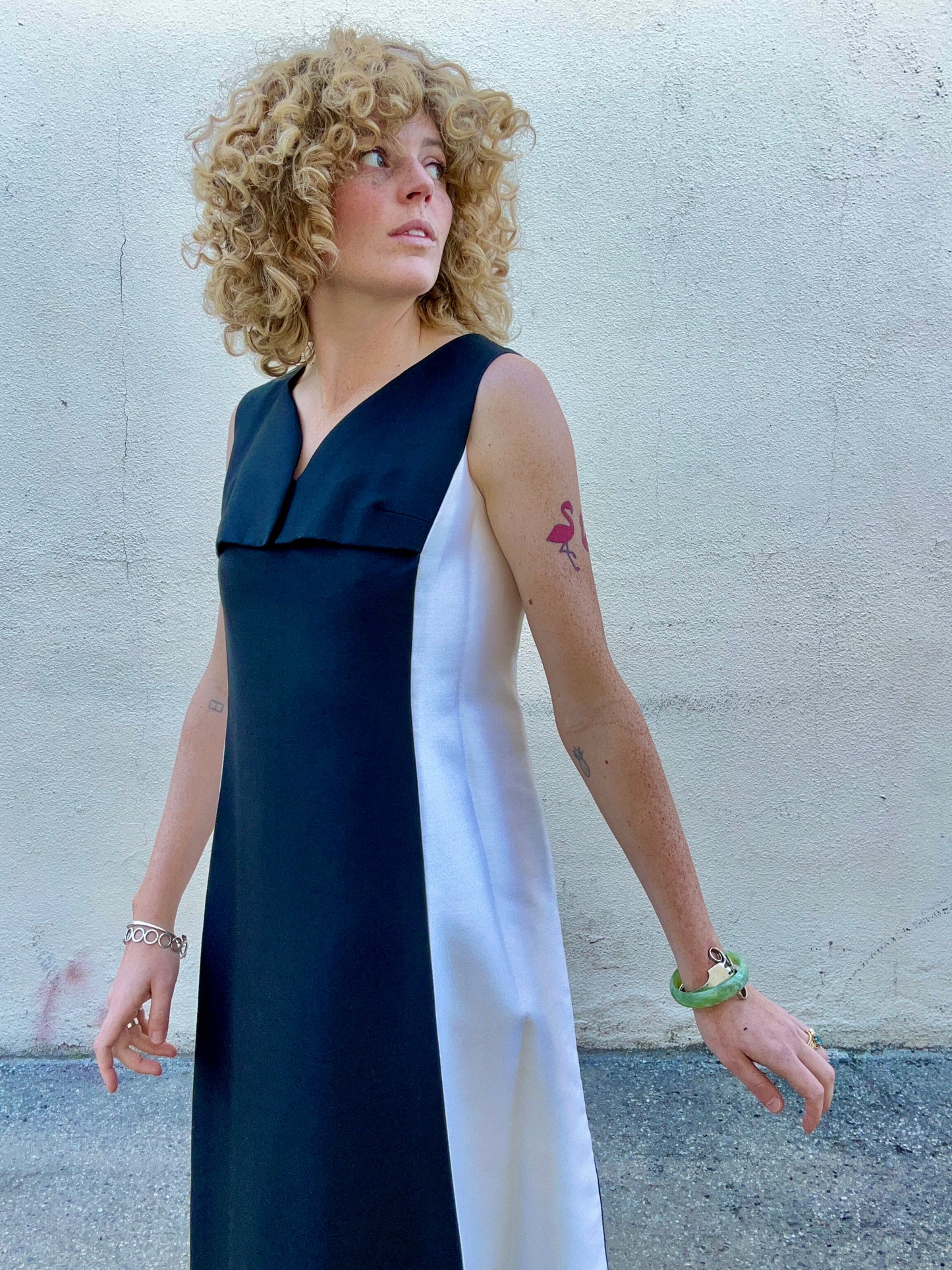 Vintage Marc Vaughan Black and White Envelope Gown - The Curatorial Dept.