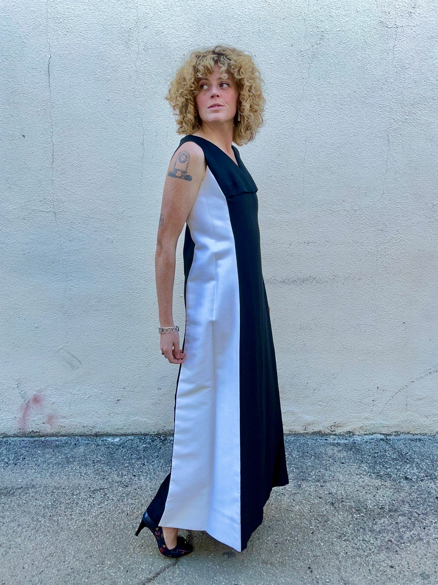 Vintage Marc Vaughan Black and White Envelope Gown - The Curatorial Dept.