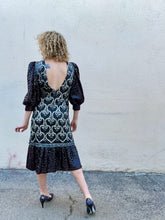 Vintage Sequin Dress With Puff Sleeves
