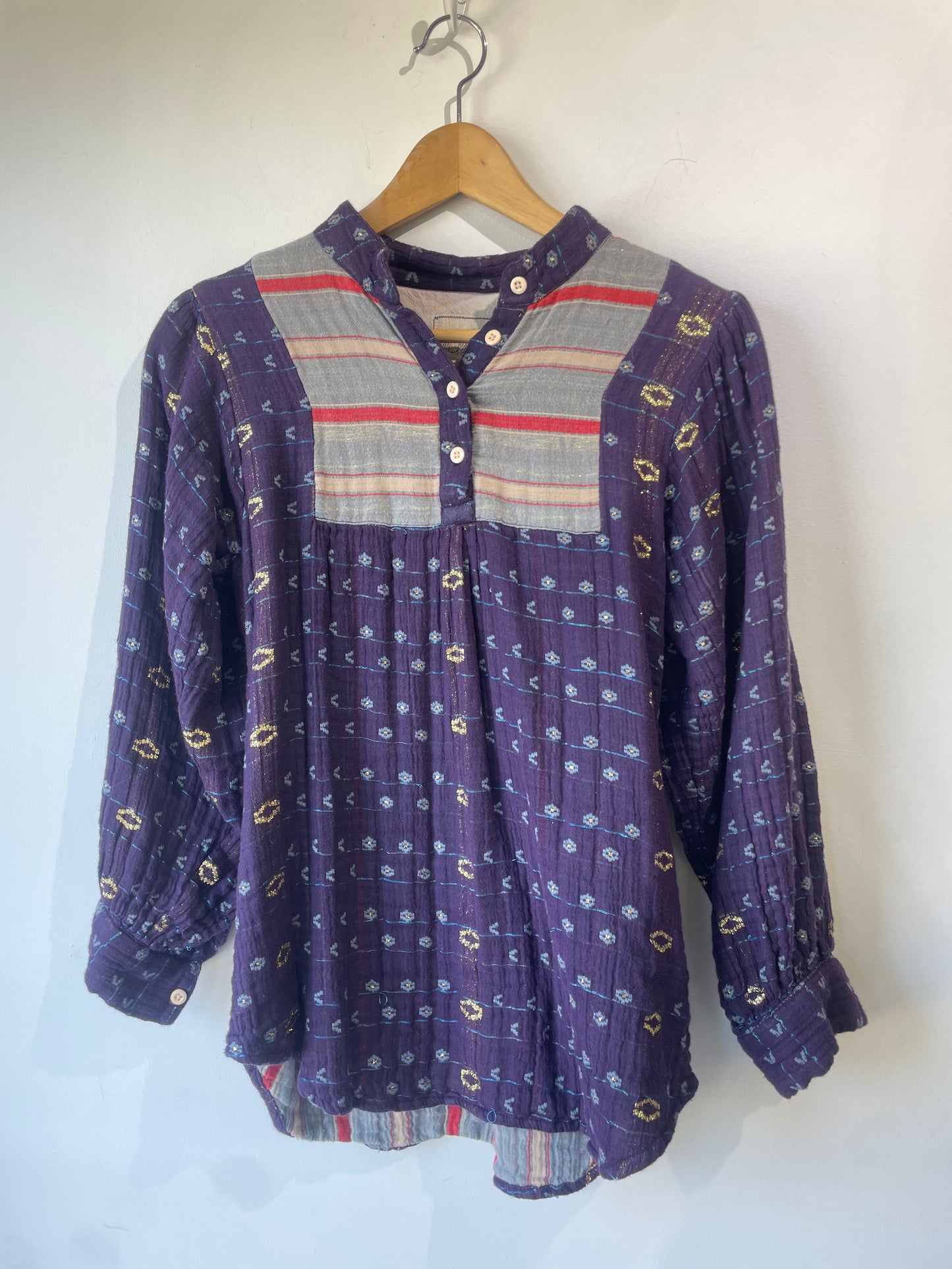Ace & Jig Purple Printed Blouse - The Curatorial Dept.
