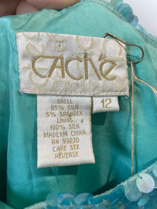 Vintage Cache Aqua Sequin Skirt