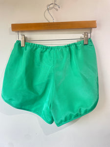 Mia Vesper Shiny Green Shorty Shorts