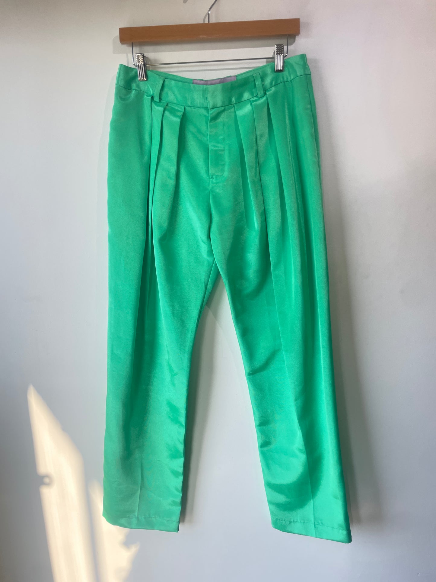 Mia Vesper Shiny Green Trousers - The Curatorial Dept.