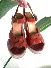 A.P.C. Cognac Leather Wedges - The Curatorial Dept.