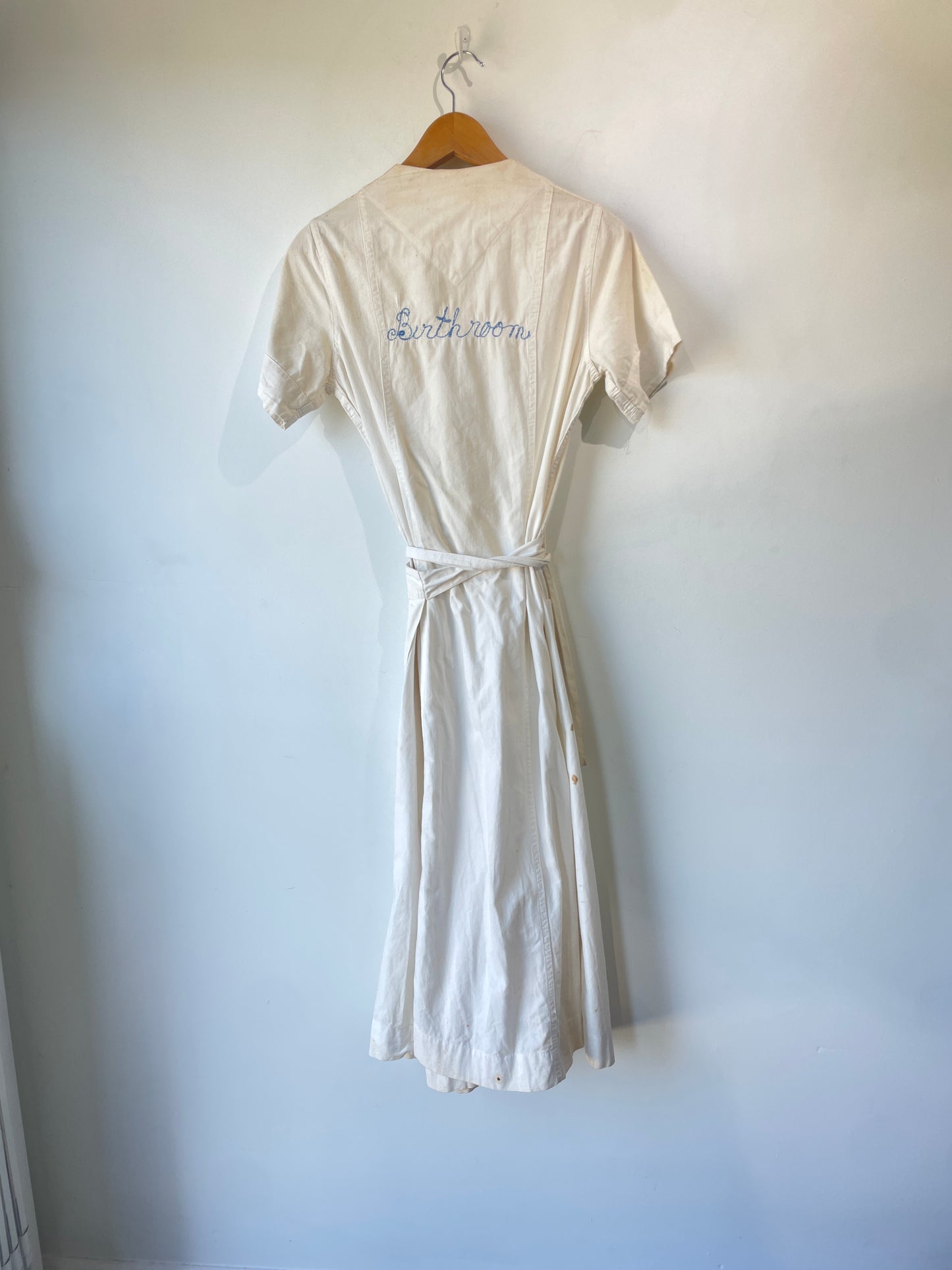 Vintage Embroidered Nurse Gown - The Curatorial Dept.