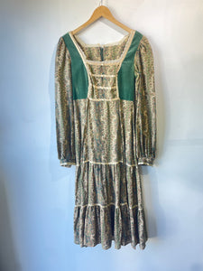 Vintage Gunne Sax Green Velvet Dress