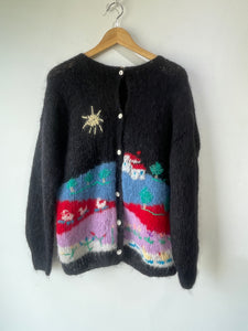 Vintage Hand-Knit Countryside Mohair Cardigan