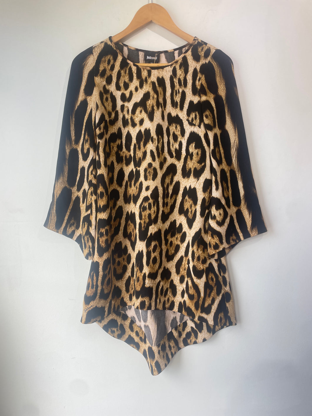 Just Cavalili Leopard Asymmetrical Dress