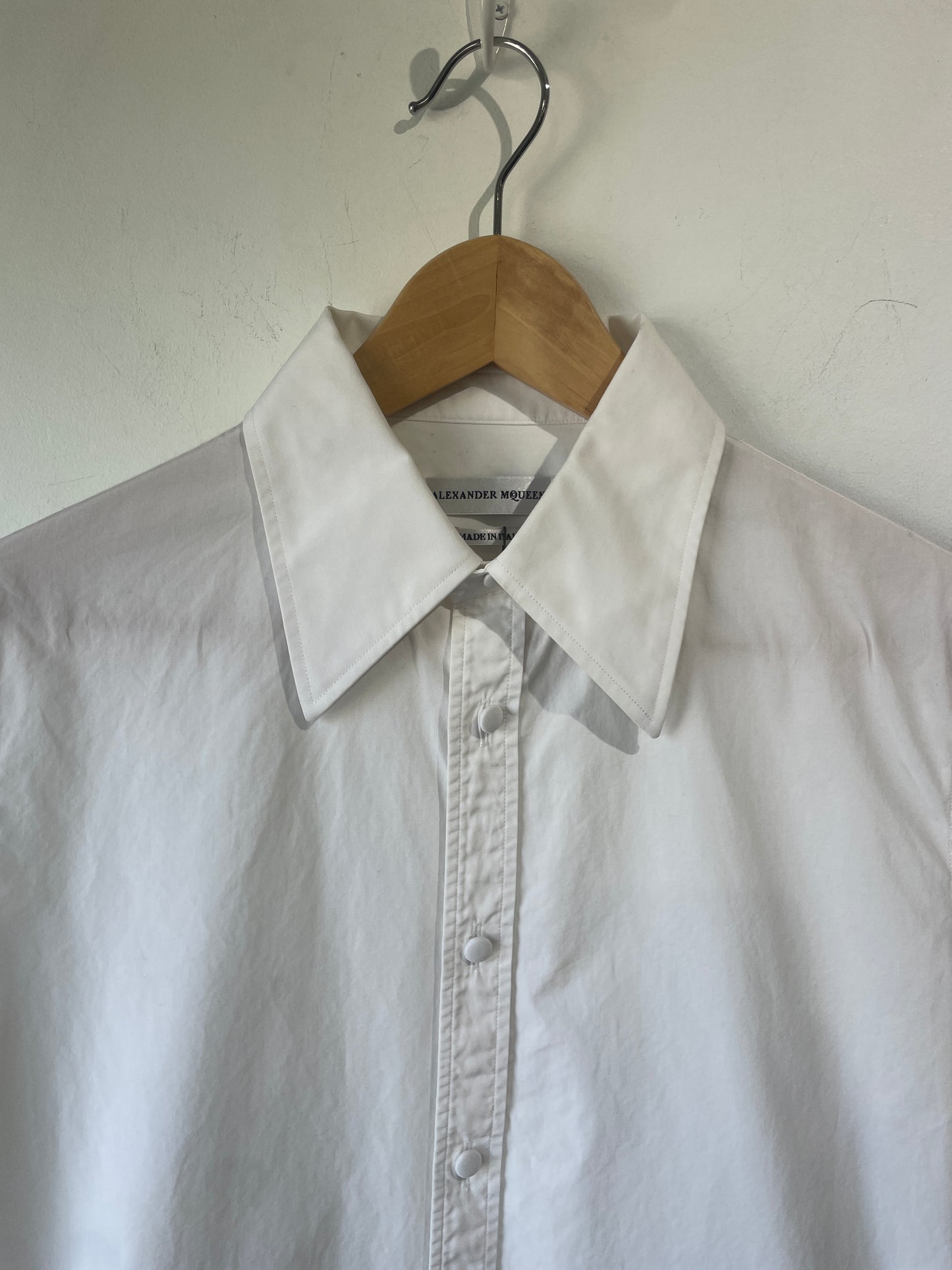 alexander mcqueen dress shirt Alexander Mcqueen Decorative-stitching Cotton Men Shirt