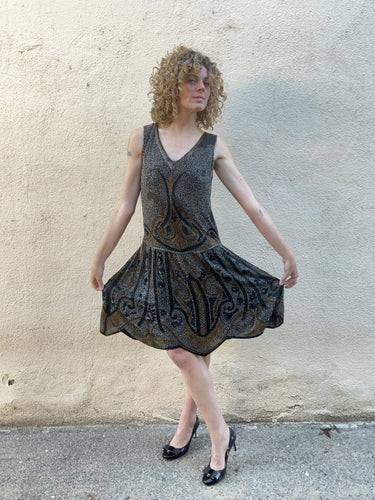 Vintage Glass Bead Sequin Flapper Dress - The Curatorial Dept.