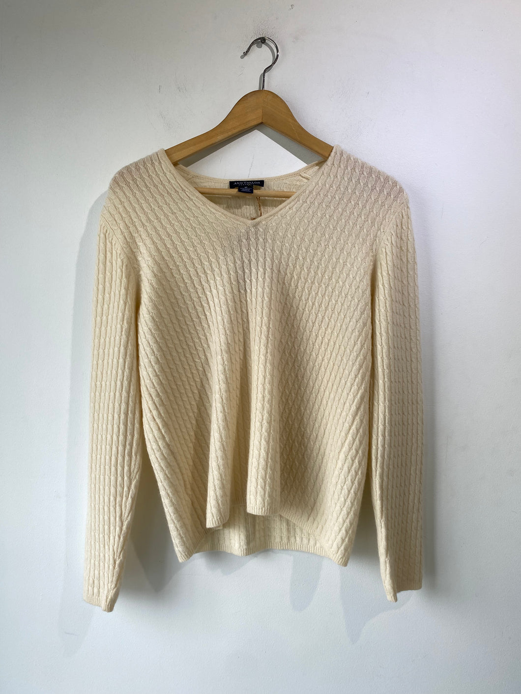 Ann Taylor White Cashmere Sweater
