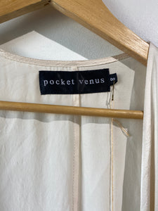 Pocket Venus White Silk Top