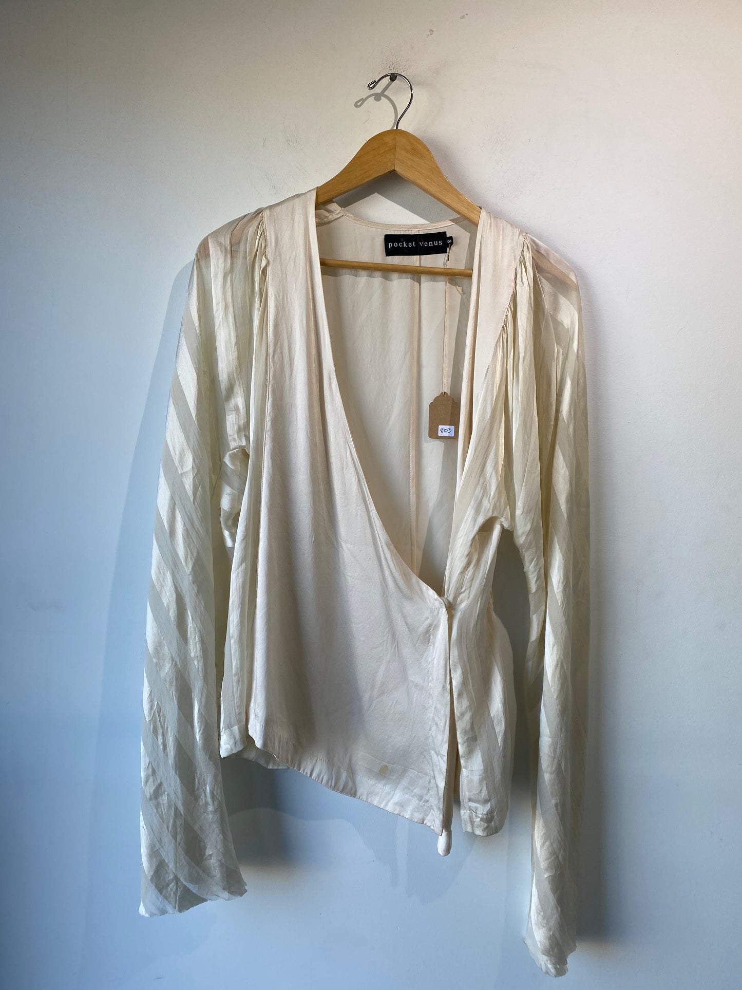 Pocket Venus White Silk Top - The Curatorial Dept.